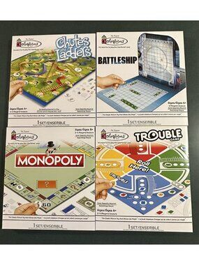 Colorforms Hasbro Board Games Trouble, Chutes&Ladders, Monopoly, Battleship NIB